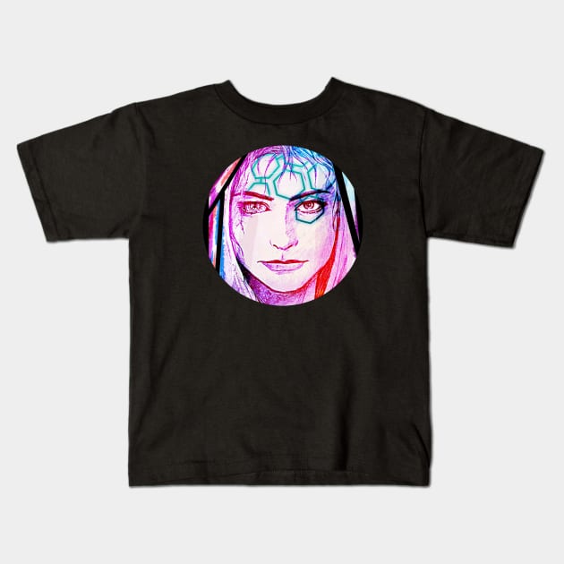 Digital Cyborg Kids T-Shirt by Moonwing